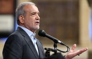 Presiden Iran&nbsp;Masoud Pezeshkian. (Dok. handout by Khamenei.ir/via AFP)