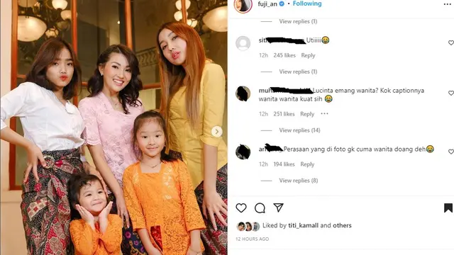 Fuji dan Lucinta Luna tampil feminin memakai kebaya (Foto: Instagram @fuji_an)