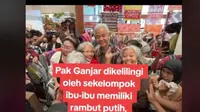 Momen Unik Ganjar Pranowo Dikerubungi Ibu-Ibu Berambut Putih di Mal. foto: TikTok @b3doel__