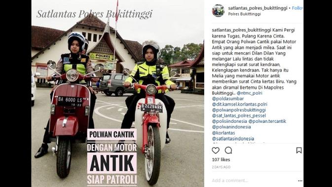  Motor  Klasik  Jadi Andalan Polwan Bukittinggi untuk 