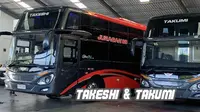Bus AKAP Malang–Denpasar–Malang Juragan 99 Trans, Takumi dan Takeshi. (ist)