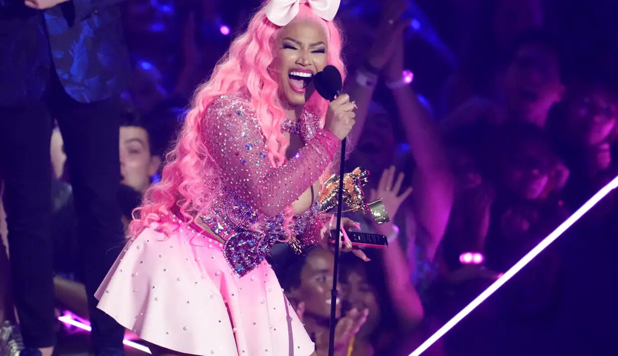 Nicki Minaj di MTV VMA 2022. (Foto: Charles Sykes/Invision/AP)