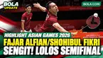 Fajar Alfian/Shohibul Fikri tampil dalam laga sengit di perempat final nomor perseorangan Asian Games 2026. Ganda putra Indonesia berhasil mengatasi perlawanan lawan dan memastikan tiket ke semifinal.