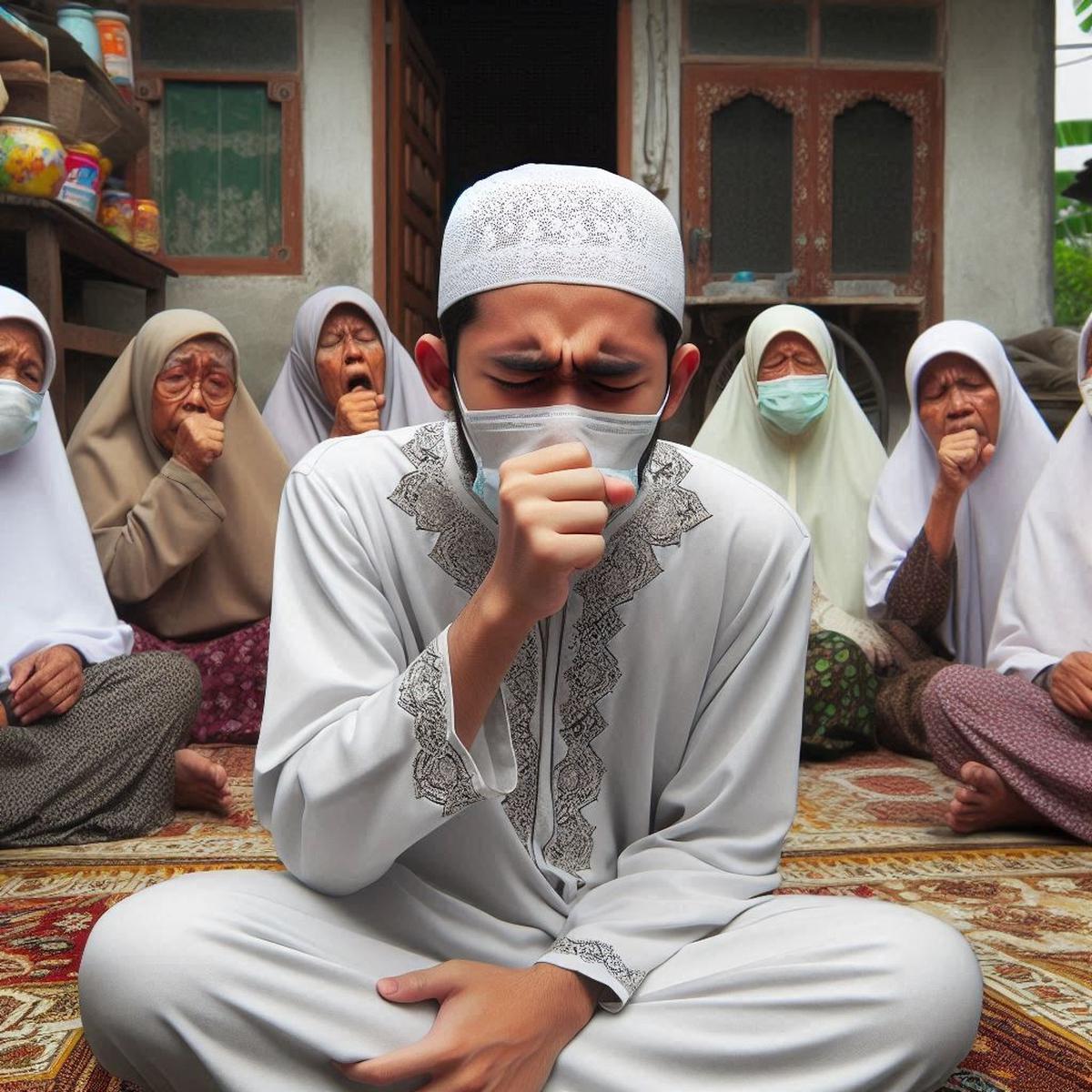 Ilustrasi Jamaah Haji Batuk