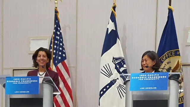 IPEF-MM secara resmi ditutup oleh Ambassador Katherine Tai, United States Trade of Representative (USTR) dan Gina Raimondo, Menteri Perdagangan Amerika Serikat di Los Angeles, Amerika Serikat. (Dok ekon.go.id)