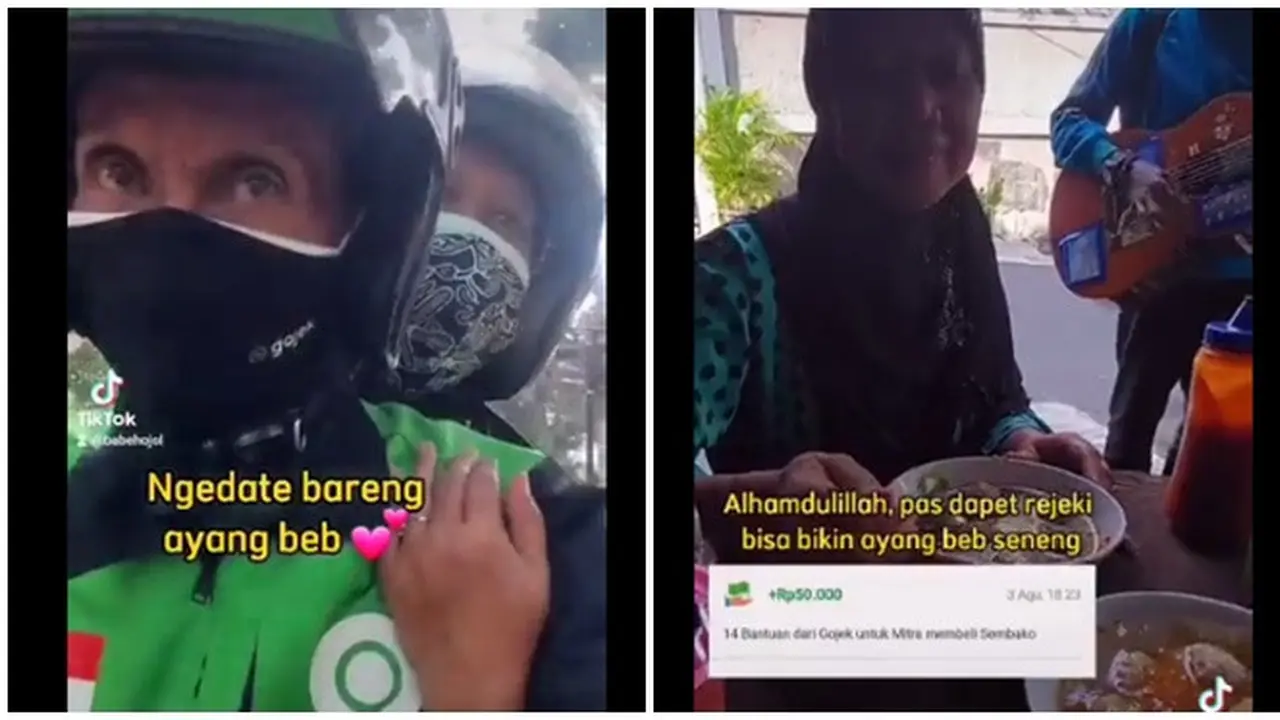 Viral Momen Romantis Driver Ojol Babeh Ary Kencan Bareng Istri, Bikin Iri Netizen