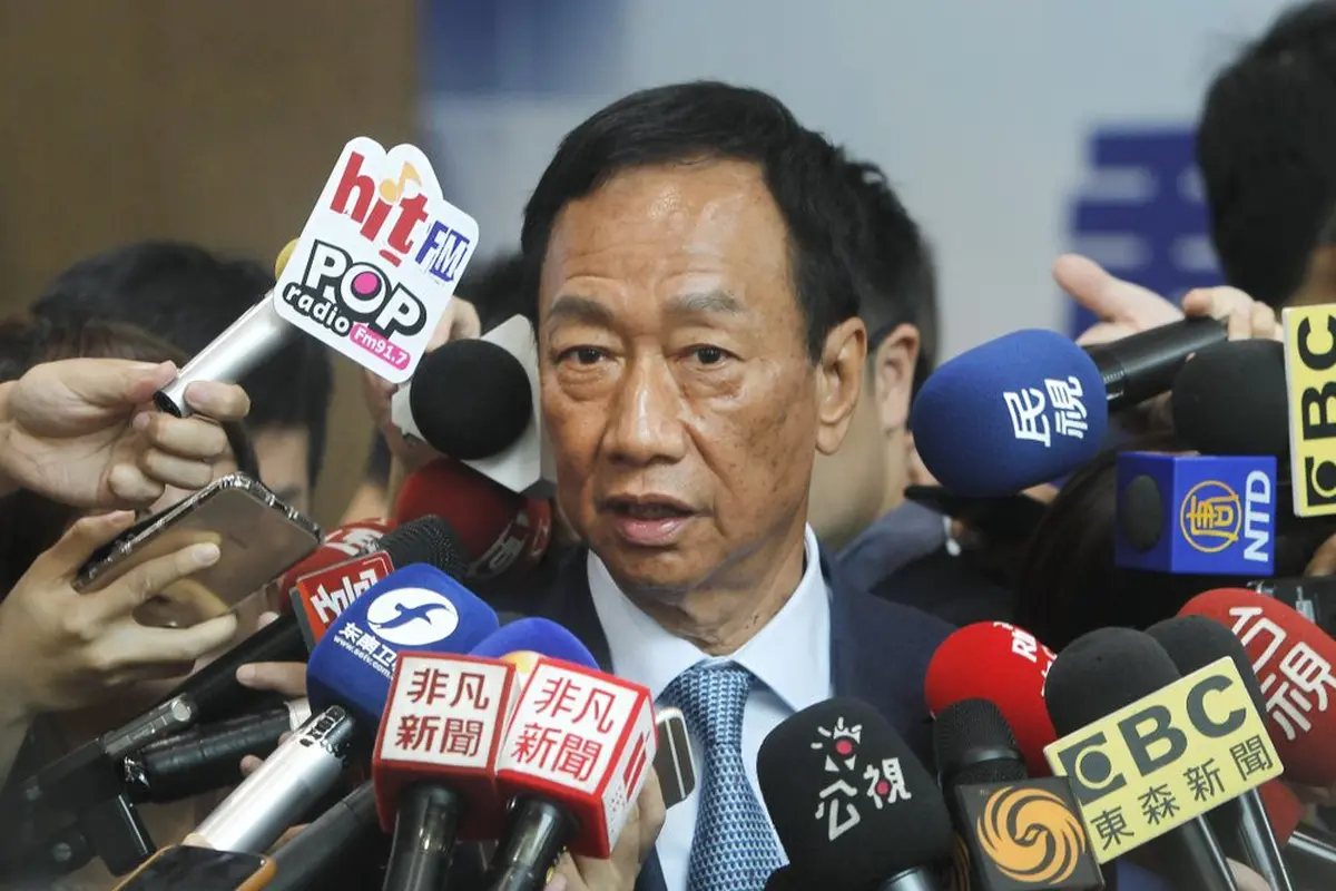 Miliarder pendiri perusahaan pemasok utama komponen Apple yaitu Foxconn, Terry Gou. (AP Photo/Chiang Ying-ying)