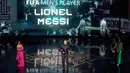 Messi memenangi penghargaan itu untuk ketiga kalinya, namun bintang 36 tahun itu merupakan sosok kejutan sebab Erling Haaland juga banyak memberi kontribusi untuk kesuksesan Manchester City. Penghargaan itu hanya mencakup periode setelah Messi memimpin Argentina menjuarai Piala Dunia pada Desember 2022 sampai Agustus 2023. (AP Photo/Kirsty Wigglesworth)