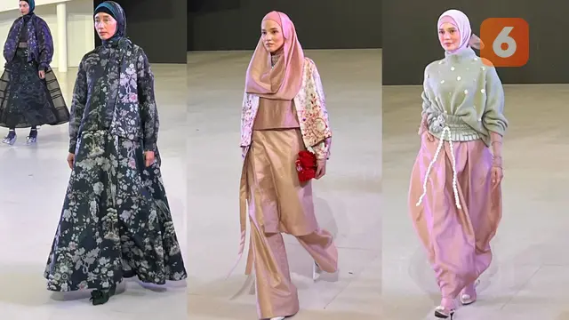 Koleksi modest fashion dari desainer Ria Miranda di Fashion Nation. (Dok: Liputan6.com/dyah)