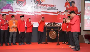 Sekretaris Jenderal DPP PDI Perjuangan (PDIP) Hasto Kristiyanto menghadiri Konferensi Daerah DPD sekaligus Konferensi Cabang DPC PDIP se-Kalimantan Utara. (Foto: Istimewa).