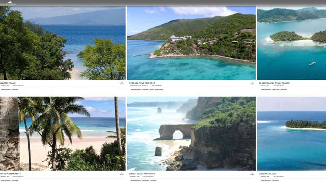 Penampakan situs online yang menjual pulau di Indonesia.