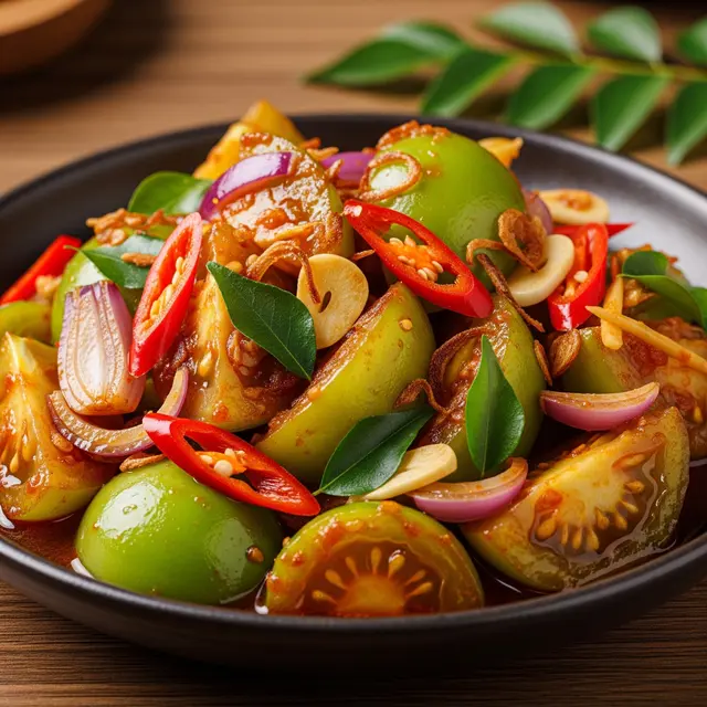Resep Tumis Tomat Hijau Pedas Gurih (AI)