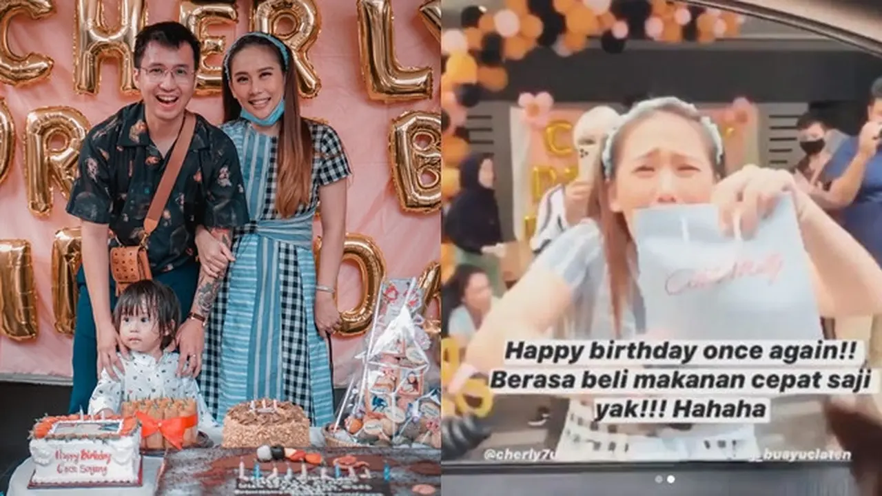 6 Momen Ulang Tahun Drive Thru Cherly Eks Cherrybelle, Seru Banget