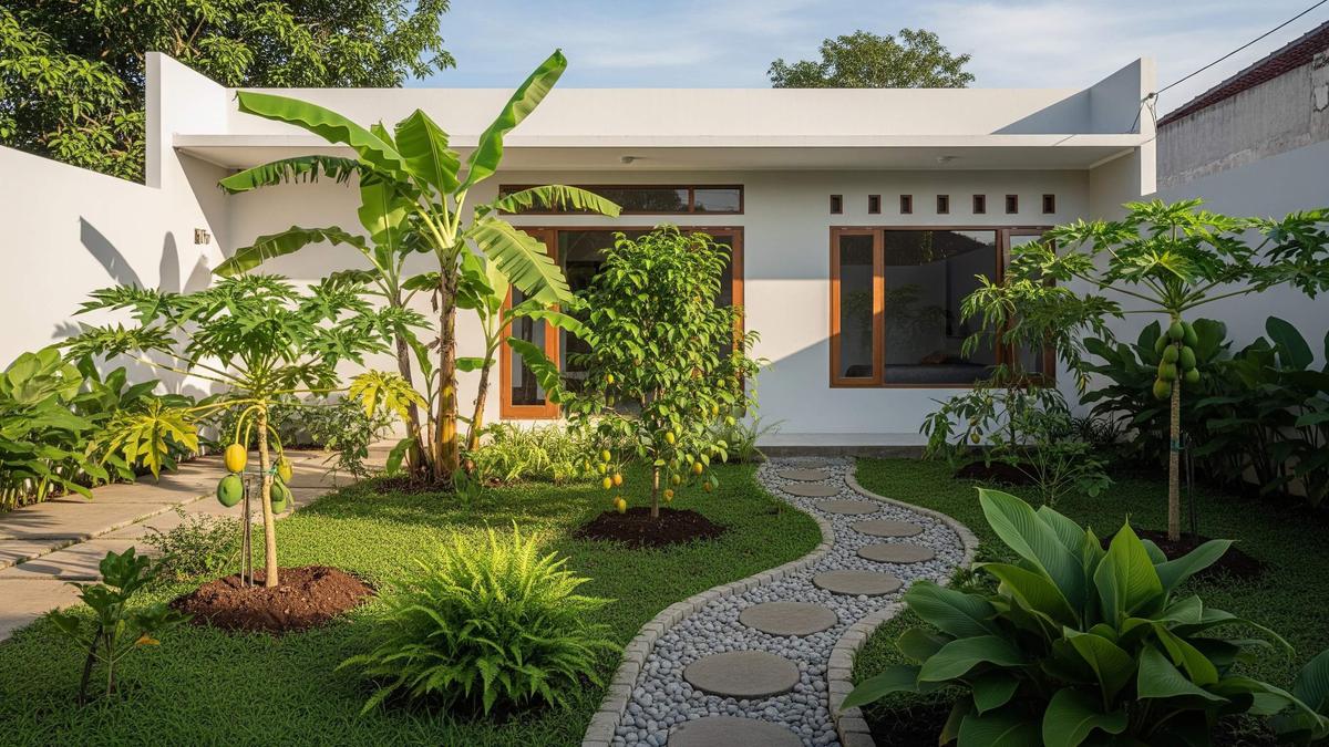 10 Desain Kebun Buah Mini dengan Jalan Setapak Minimalis, Taman Produktif Estetik dan Asri