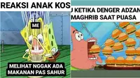 Meme Spongebob waktu Ramadhan (Sumber: Instagram/sejiwatinja)