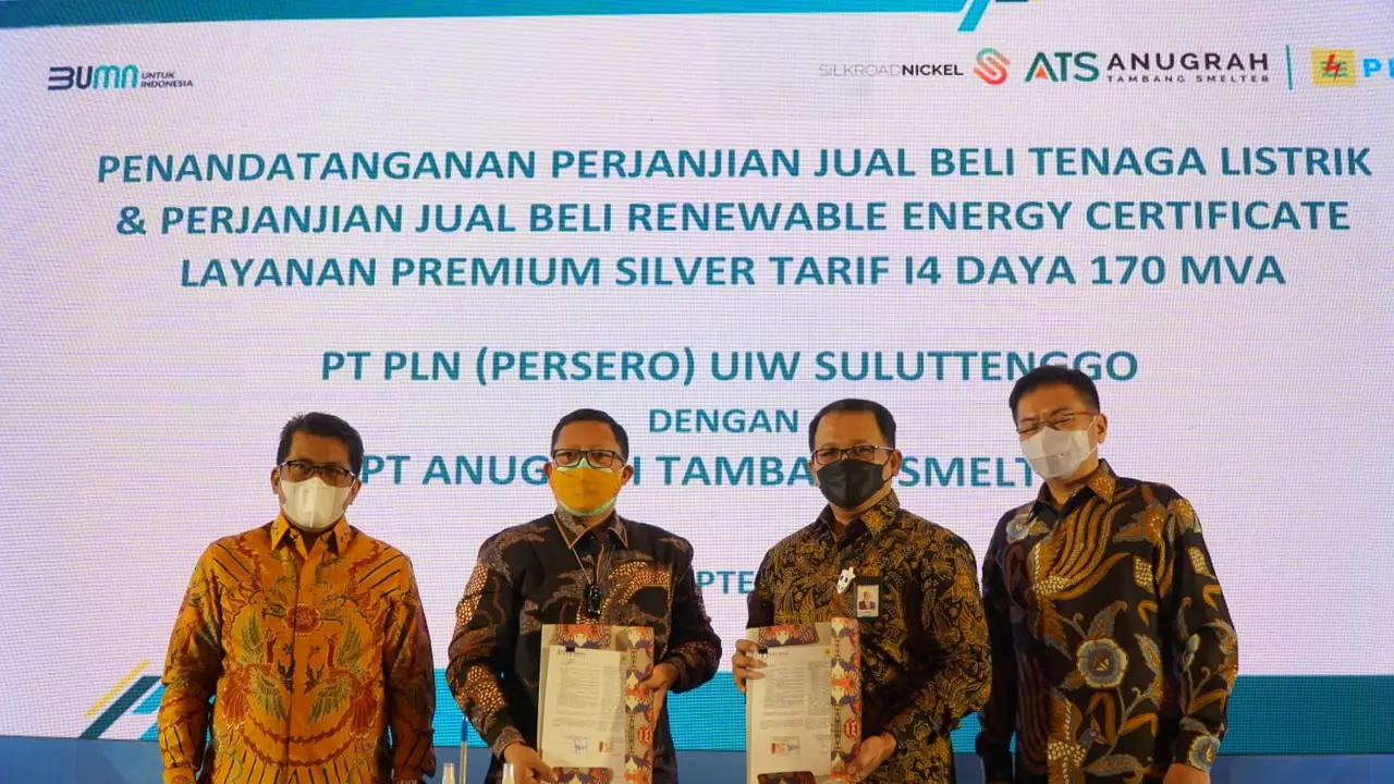 Perjanjian Jual Beli Tenaga Listrik (PJBTL) dan Perjanjian Jual Beli Renewable Energy Certificate (PJBREC) Daya 170 MVA antara PT ATS dan PLN.