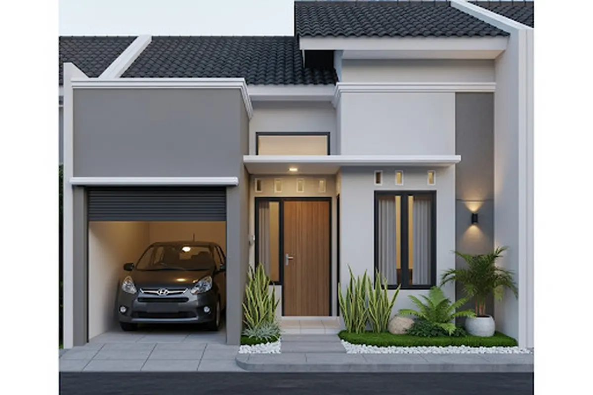 Rumah Sederhana dengan Garasi Kecil