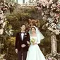 Berikut penampakan buket bunga pada pernikahan Song Hye Kyo dan Song Joong senilai Rp 121 juta. (OSEN/TV Report/ Soompi)