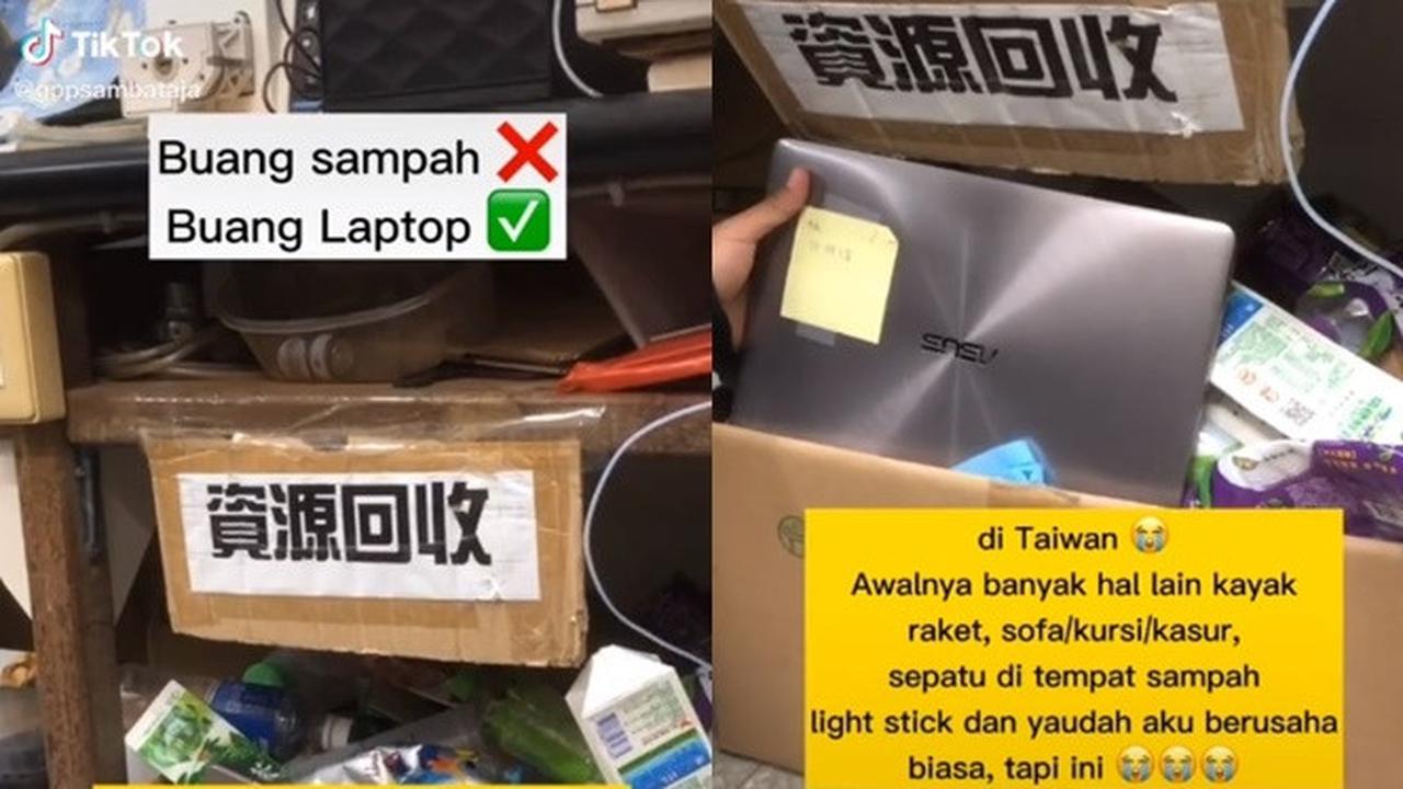 Viral, Video Nemu Laptop di Tempat Sampah Taiwan