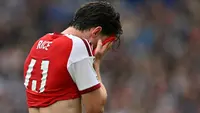 Gelandang Arsenal Inggris #41, Declan Rice, bereaksi selama pertandingan Liga Inggris antara Brighton and Hove Albion dan Arsenal di American Express Community Stadium di Brighton, Inggris selatan, 19 September 2026. (Glyn KIRK/AFP)