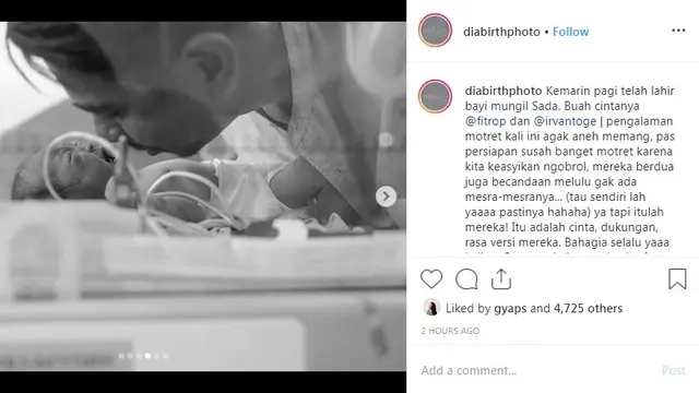 Fitri Tropica (Foto: Instagram/@diabirthphoto)