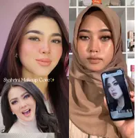 Tutorial Makeup Syahrini Core yang Tengah Viral dari Content Creator. [credit: @mymnca/@alvikhusniati]