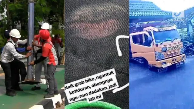 Video Hit hari ini datang dari tiang penghalang jalur sepeda GBK yang akhirnya dicabut, sopir ojek online yang dapat ciuman dari penumpangnya, hingga cara pintar sopir menghindar dari gapura.