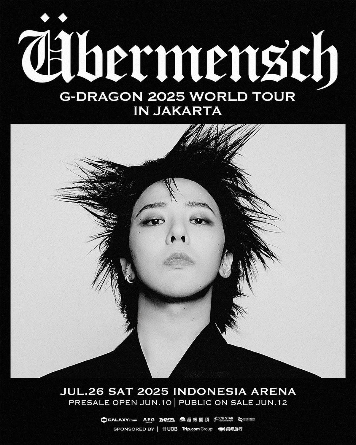 G-Dragon Siap Guncang Jakarta Lewat Konser Ubermensch di Indonesia Arena, Ini Seatplan dan Harga Tiketnya