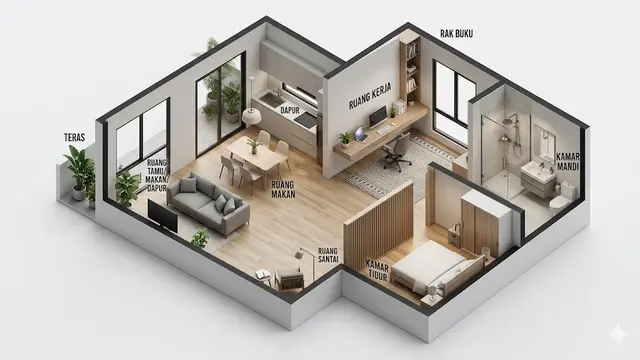 Desain Rumah Anak Muda yang Hobi Kerja