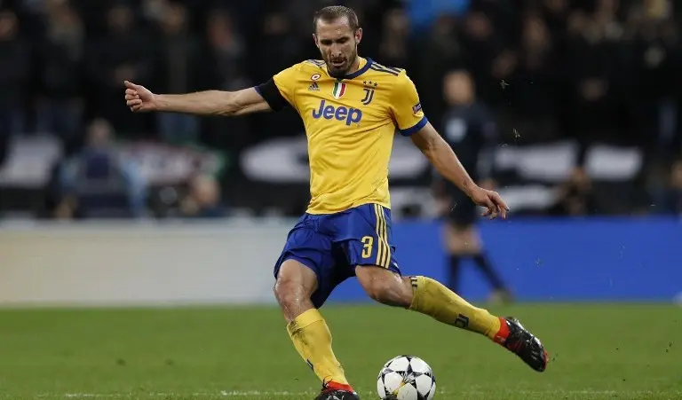 Bek Juventus asal Italia, Giorgio Chiellini. (AFP/Adrian Dennis)