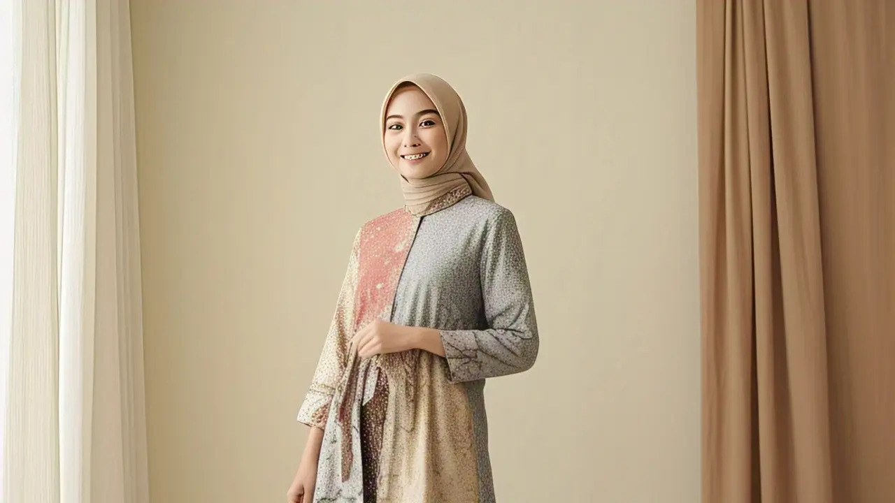 Tips Memilih Hijab & Sandal untuk Lengkapi Model Gamis Batik di Acara Resmi/Ilustrasi gambar oleh AI