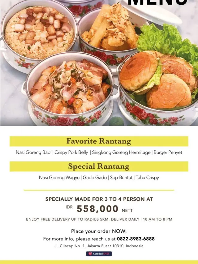 Menikmati Makanan Khas Hotel Bintang 5 di Rumah Saja dari The Hermitage