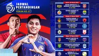 Jadwal dan link siaran langsung BRI Liga 1 2024/25 di Vidio. Jangan lupa saksikan dan dukung tim jagoan kalian di BRI Liga 1 musim 2024/25 yang akan bertanding di pekan ini hanya di Vidio. (sum. doc. vidio.com)