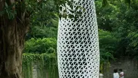 Prototipe menara penyaringan udara Verto dipasang di taman Sunder Nursery, New Delhi. (Sumber: Instagram/@vertoair)