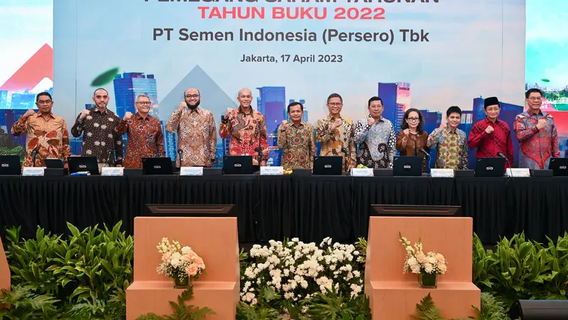 Rapat Umum Pemegang Saham Tahunan (RUPST) PT Semen Indonesia Tbk (SMGR), Senin (17/4/2023). (Foto: Semen Indonesia)