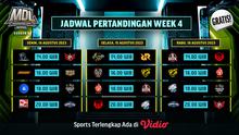 Jadwal MDL ID Season 8 dan Siaran Langsung di Vidio Pekan Keempat. (Sumber: dok. vidio.com)