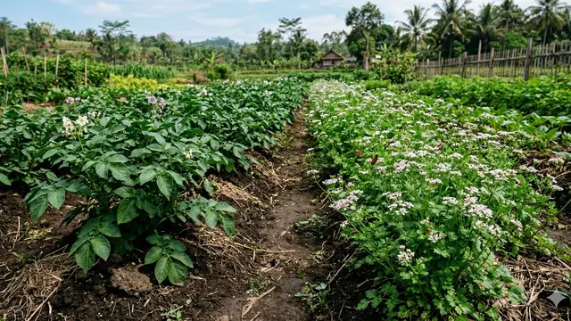 Tanaman pendamping kentang (Foto: Gemini AI)