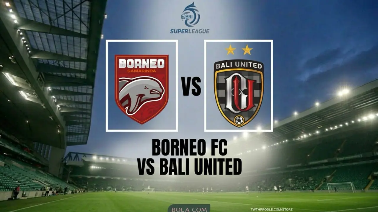 Ilustrasi Borneo FC Vs Dewa United, BRI Super League