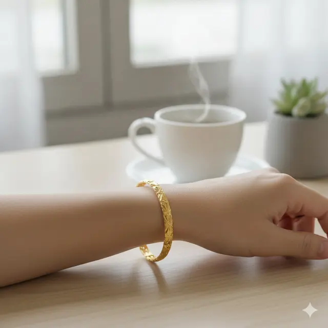 Model Gelang Emas 5 gram untuk Gaya dan Investasi (Image by Gemini AI)