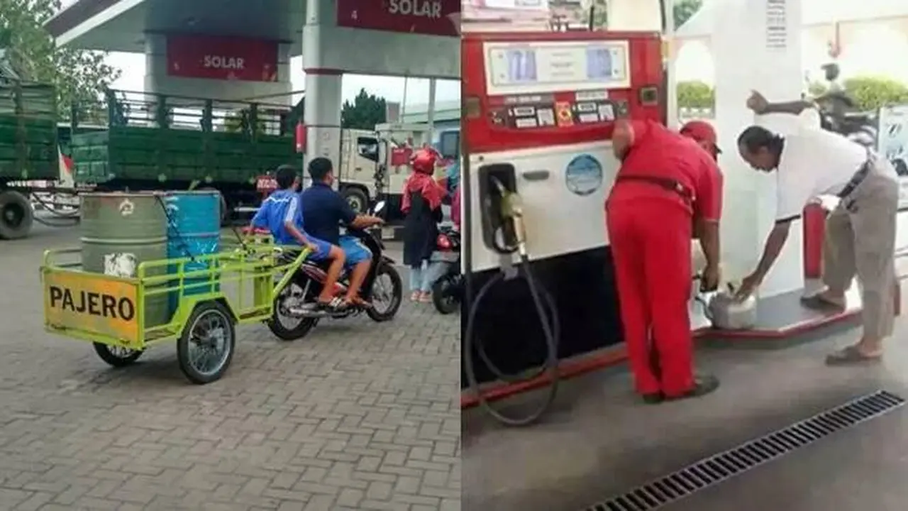 Sudah Dilarang, Ini 7 Potret Orang Beli Bensin Pakai Wadah Nyeleneh Ini Kocak