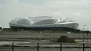 Pemandangan Stadion Al Janoub di Doha, Qatar, Senin (16/12/2019). Stadion Al Janoub merupakan satu dari delapan stadion yang digunakan pada Piala Dunia 2022. (AP Photo/Hassan Ammar)