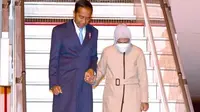 Presiden Joko Widodo (Jokowi) bersama Ibu Negara Iriana Jokowi tiba di Brussels, Belgia dalam rangka kunjungan kerja, 13 Desember 2022. (dok. Instagram @jokowi/https://www.instagram.com/p/CmIQyyiPxMU/)
