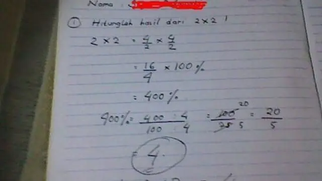 6 Rumus Matematika Buatan Murid Ini Bikin Dahi Guru Jadi Berkerut