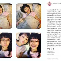 Marshanda mengungkapkan kebahagiaannya atas ulang tahun Sienna, putrinya, yang kelima (Instagram/@marshanda99)