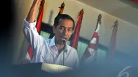 Jokowi menyampaikan orasinya saat acara deklarasi dukungan partai di kantor DPP PDIP, Lenteng Agung, Jakarta, Rabu (14/05/2014) (Liputan6.com/Johan Tallo).