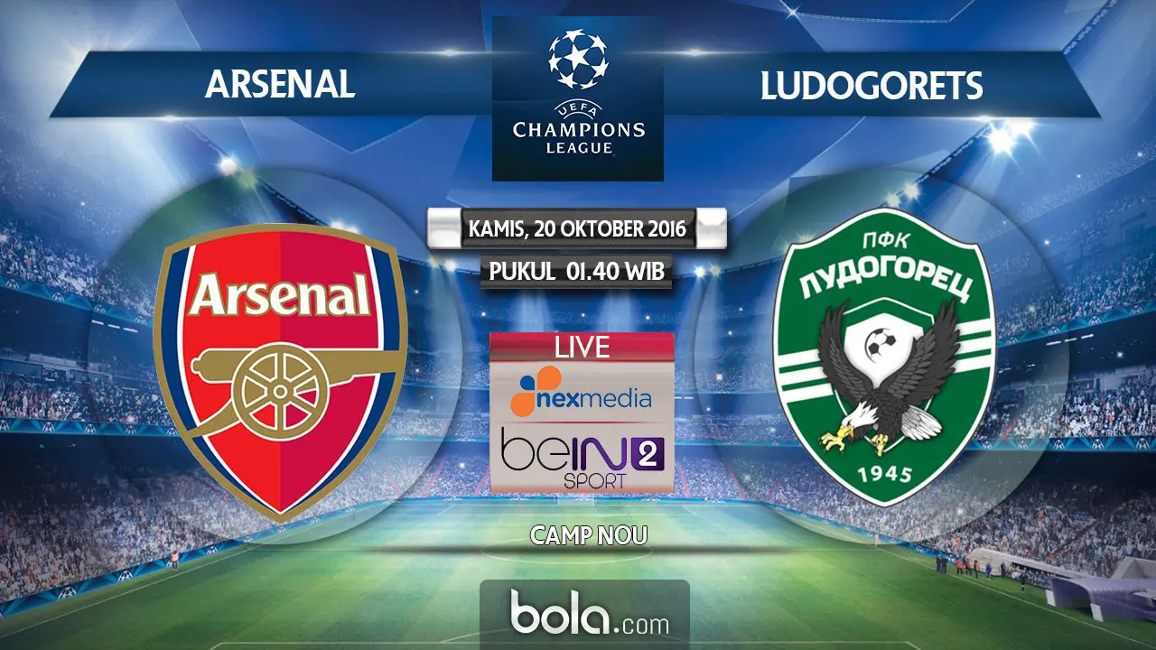 Liga Champions_Arsenal Vs Ludogorets (Bola.com/Adreanus Titus)