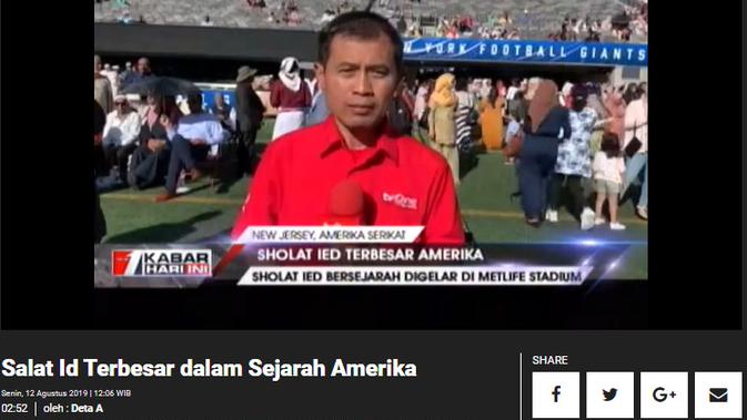 Cek Fakta Liputan6.com mendapati klaim video umat muslim Amerika Serikat Salat Idul Adha terbesar pada 2021
