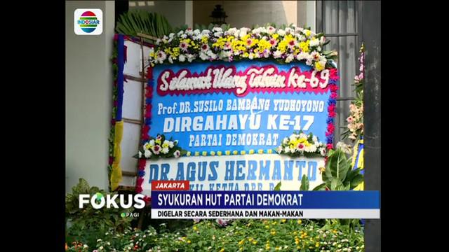 Peringatan HUT Demokrat tersebut bersamaan dengan perayaan HUT SBY dan digelar secara sederhana.