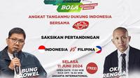 Program spesial MALAMNYA BOLA, Angkat Tanganmu Dukung Indonesia Bersama Lifebuoy, berlangsung Selasa (11/6/2024). Acara puncak event tersebut nonton bersama Timnas Indonesia Vs Filipina, ditambah beragam hadiah serta merchandise dari Bola.com, Bola.net, Lifebuoy dan Mie Sedaap.