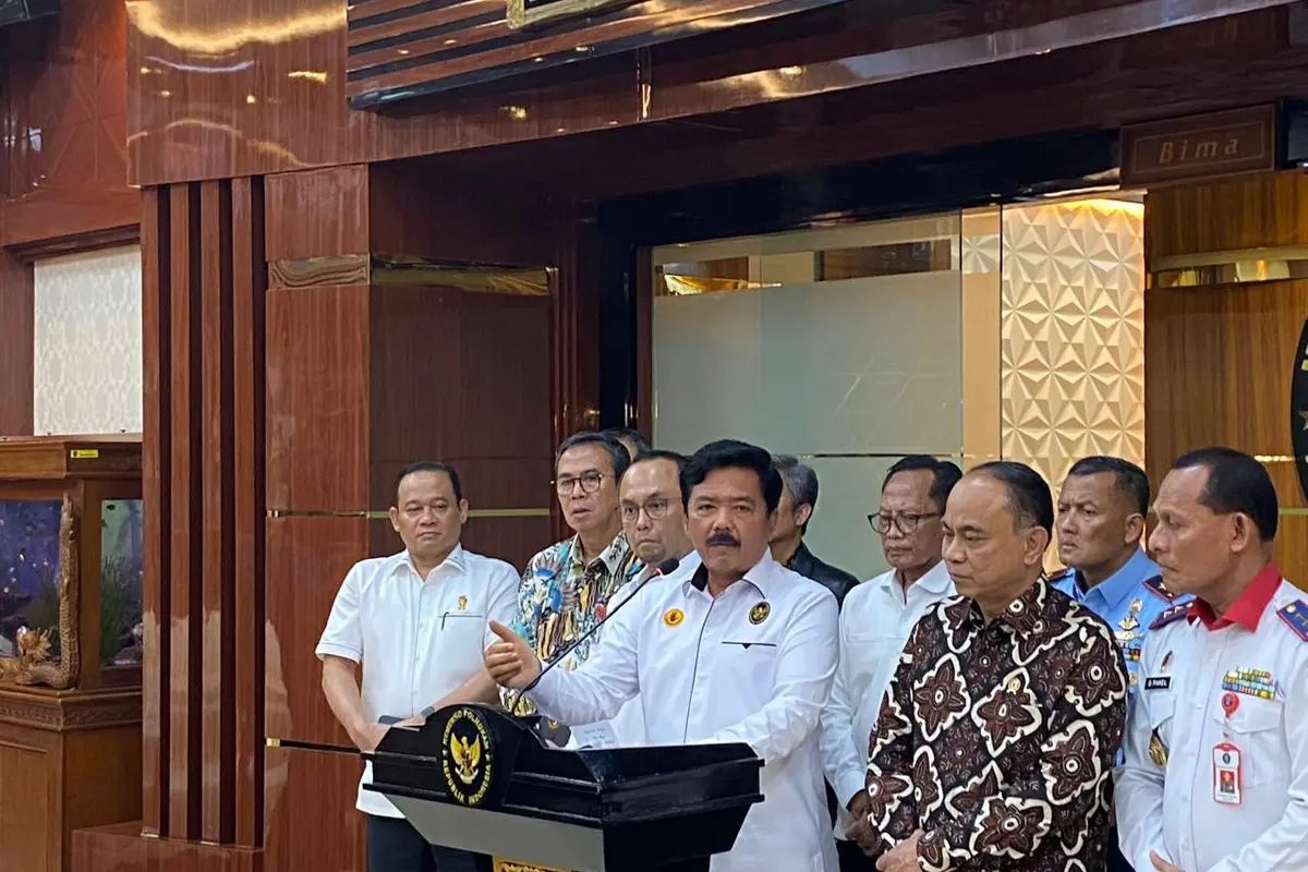 Menko Polhukam Hadi Tjahjanto sekaligus ketua Satgas Pemberantasan Judi Online  di Kemenko Polhukam, Jakarta, Rabu (19/6) (Istimewa)